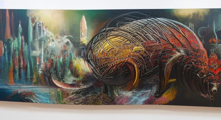 Surreal Hog Transcends High Fence in Vibrant, High-Contrast ...