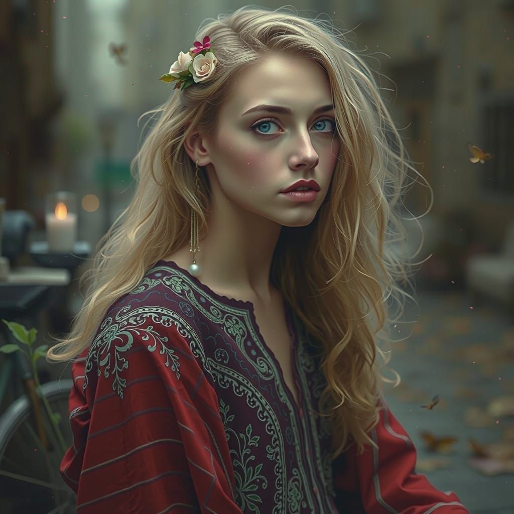 Contemplative Woman in Soft Luminescence