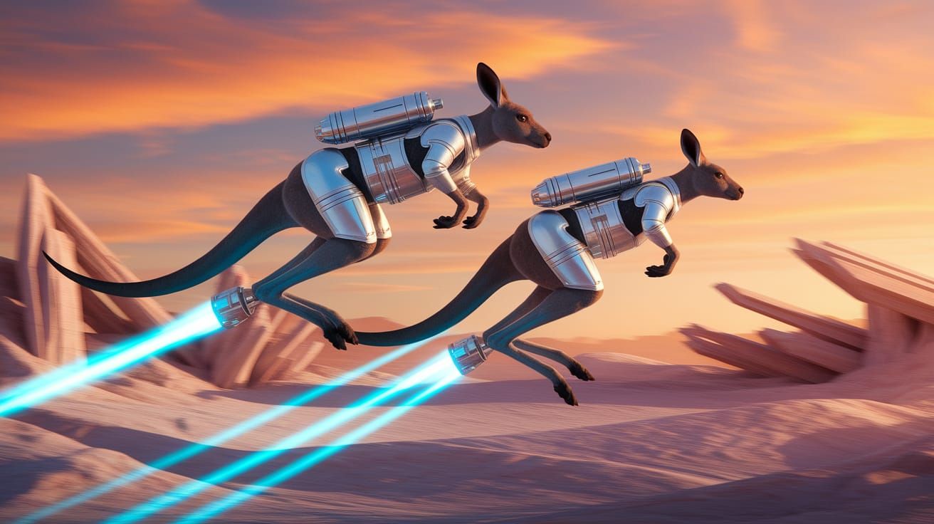 Kangaroos in Spacesuits Race Across Alien World