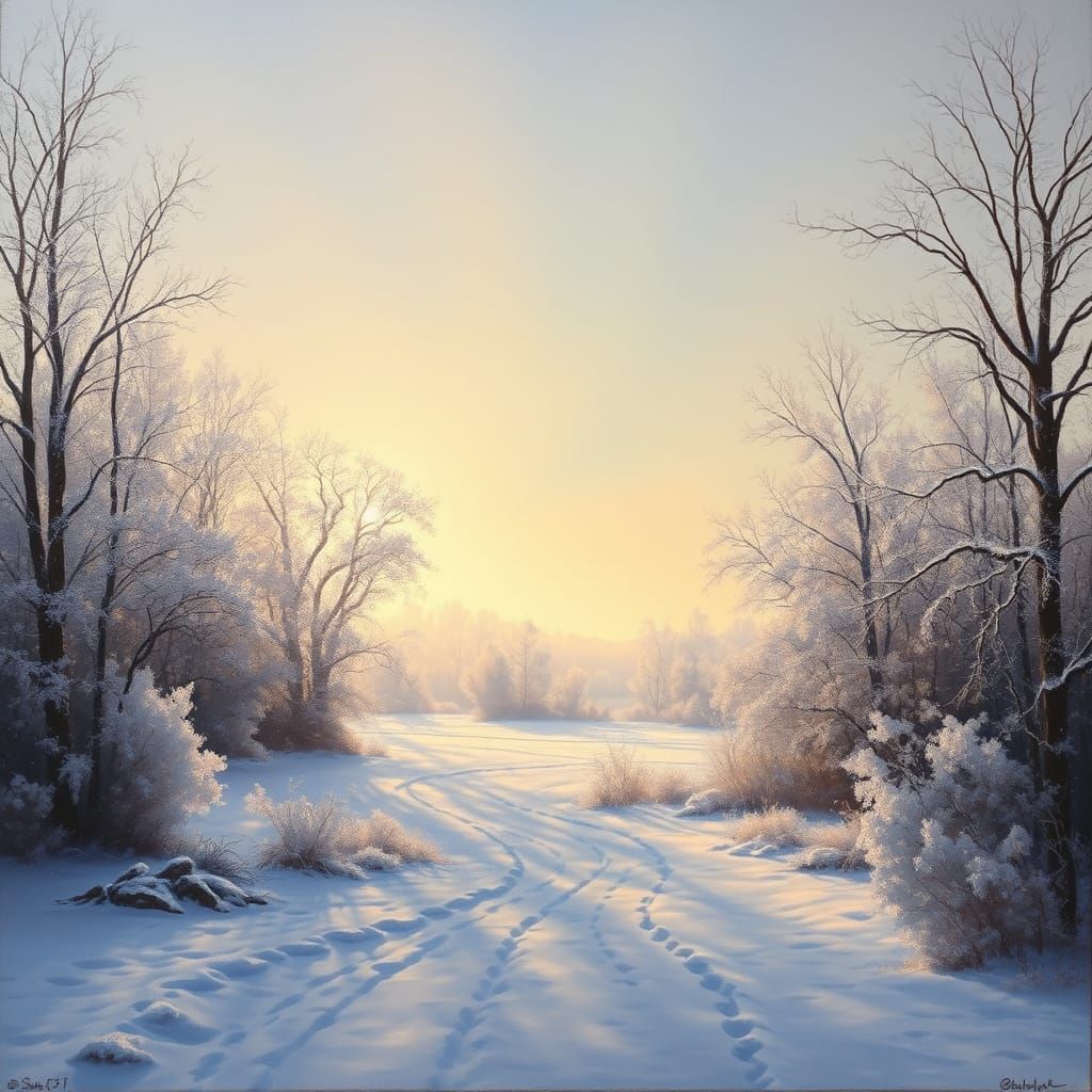 Serene Hoarfrost Landscape in Oisterwijk, Netherlands