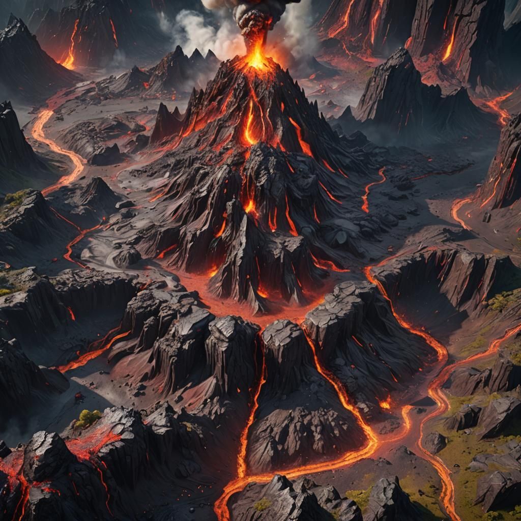 Epic Volcano Landscape in Stunning Deep Color