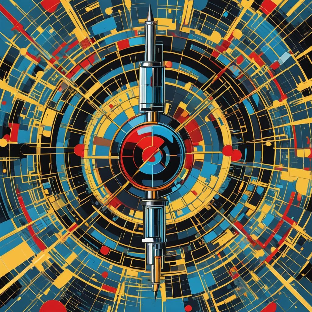 Surreal Pop Art Syringe Injects Geometric Virus in Bauhaus-I...