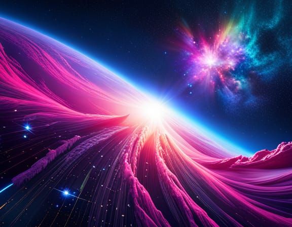 Vibrant Galaxy in Hypermodernist Style