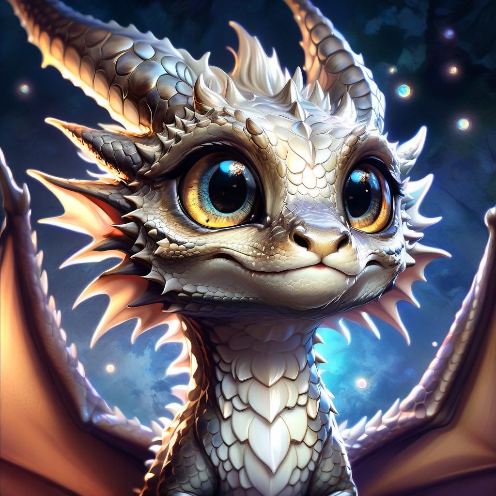Anime-Inspired Dragon with Large, Beautiful Doe Eyes