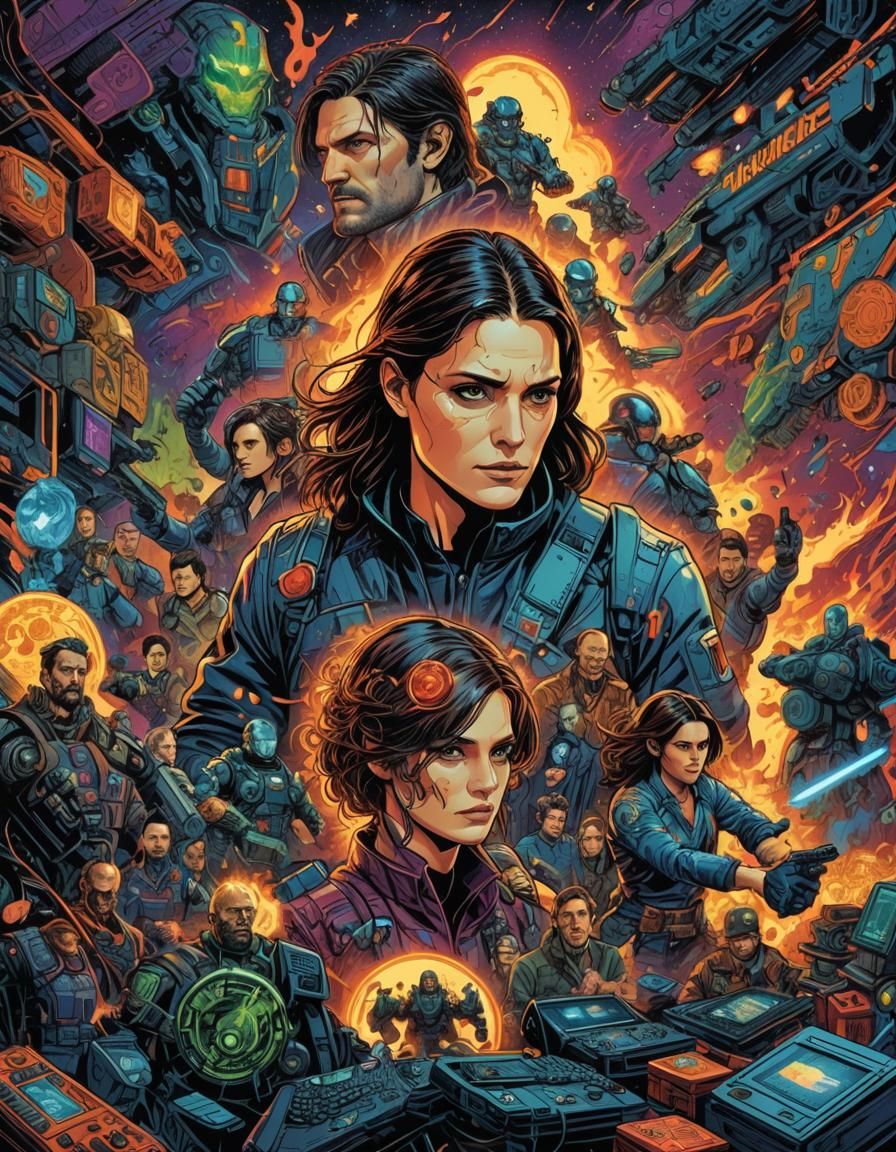 Morgan Webb Comic Book Art Movie Poster in Vibrant Bright Co...