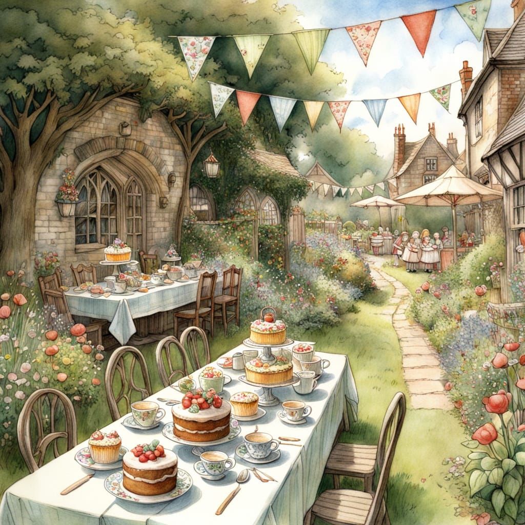 Children's Garden Party: Brambly Hedge Pencil Illustration