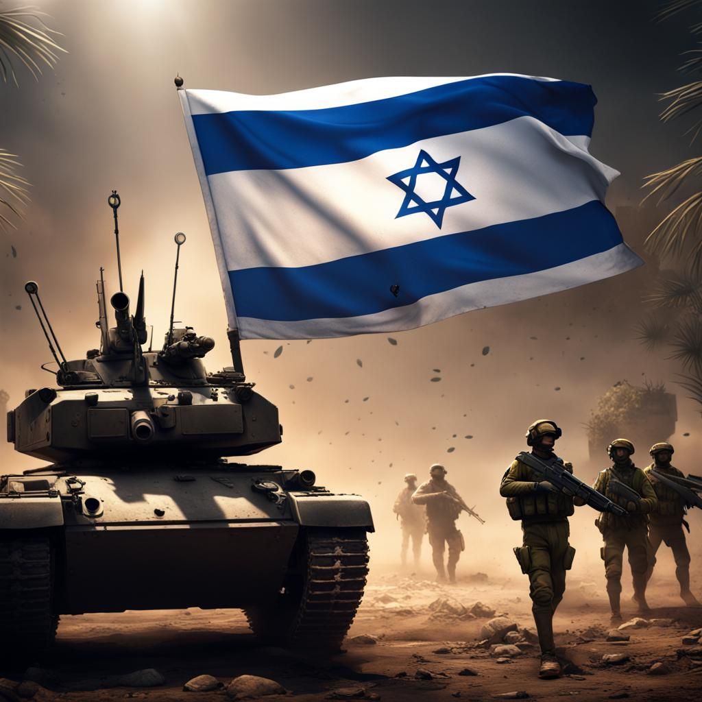 Israel Flag Emerges Amidst Dark Fantasy War Scene