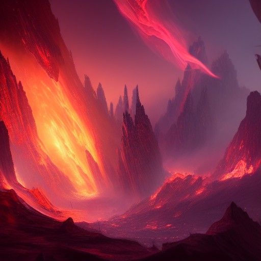 Surreal Flame Avatar in Veiled Fantasy Realm