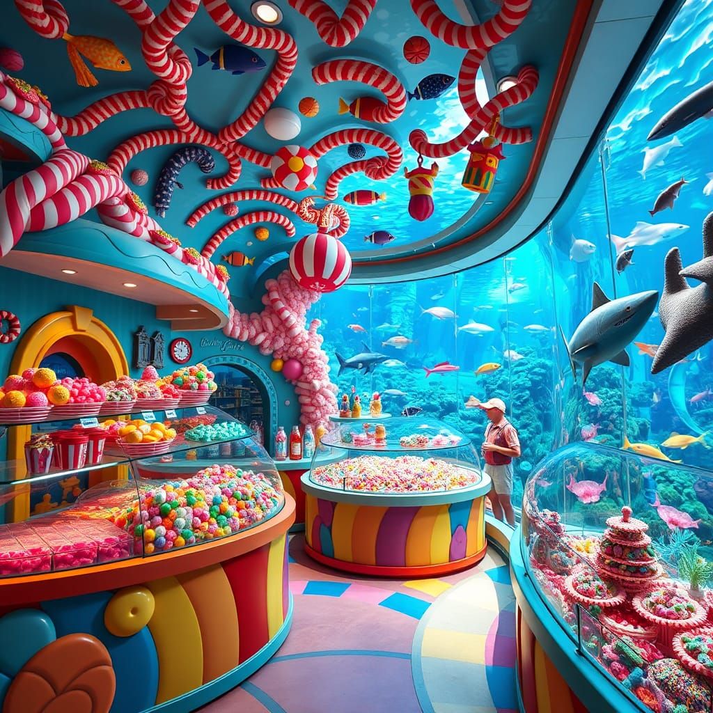 Whimsical Candy Store Aquarium