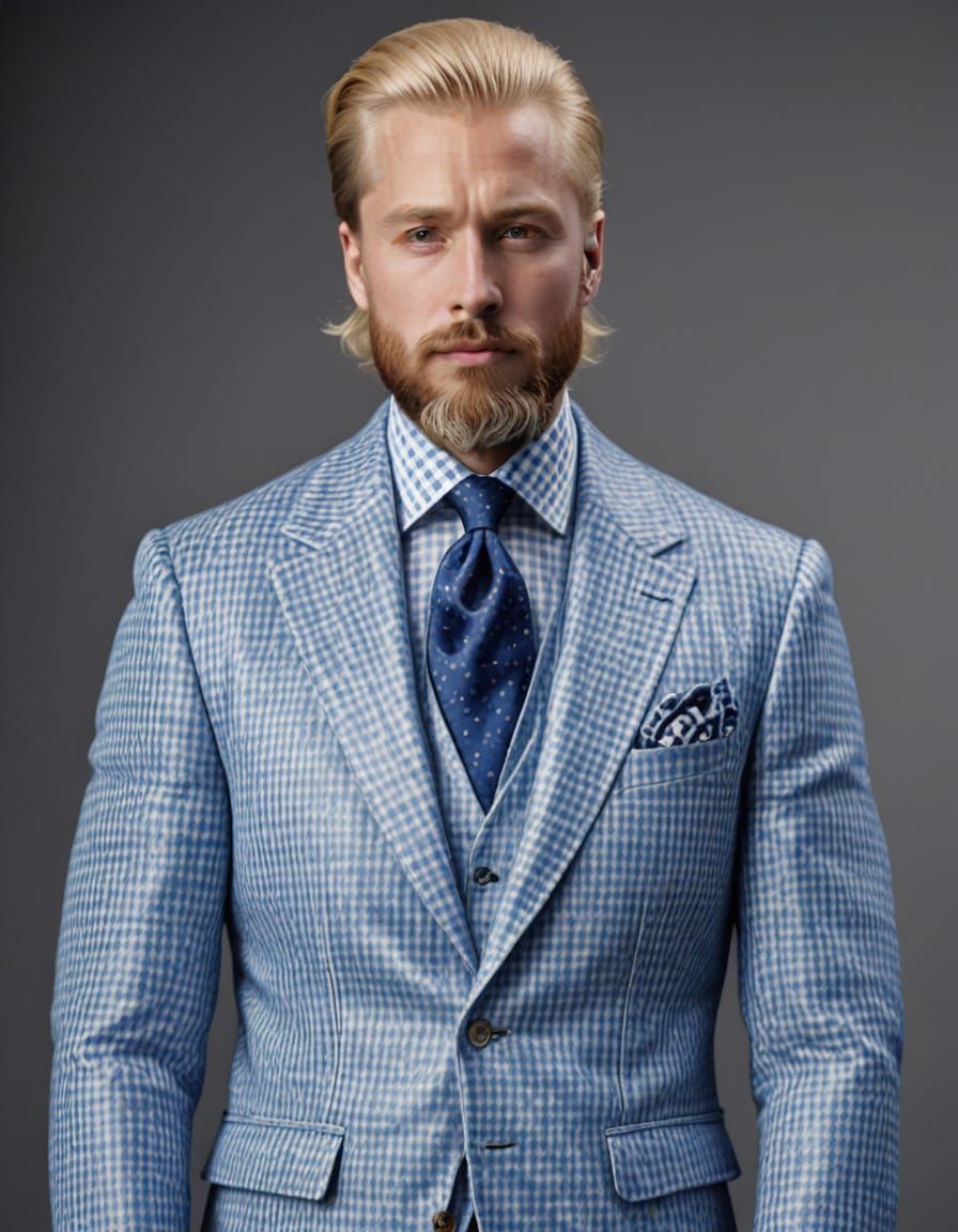 Gingham Suit in Haute Couture Style