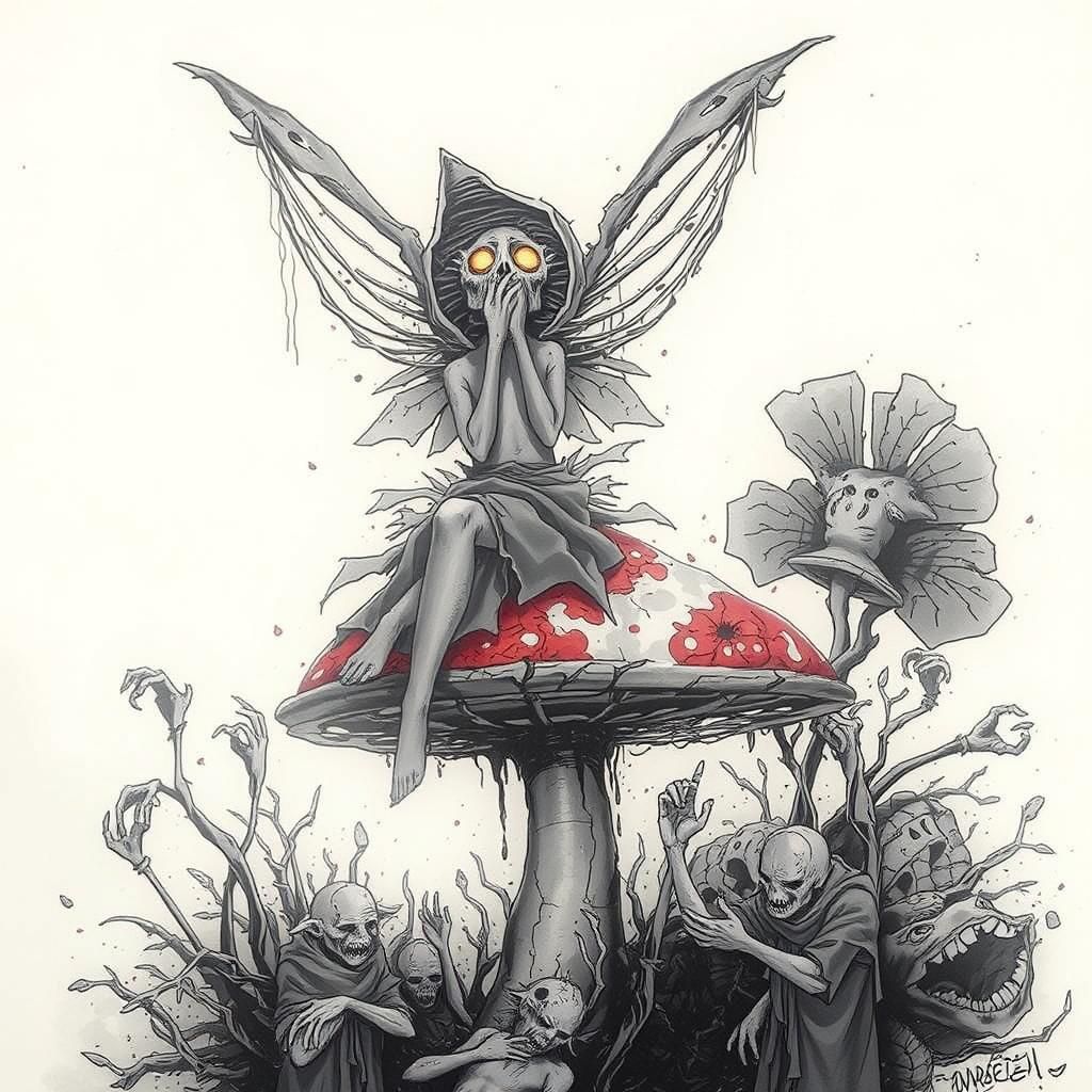 Tormented Beings in Dark, Underground Cavern