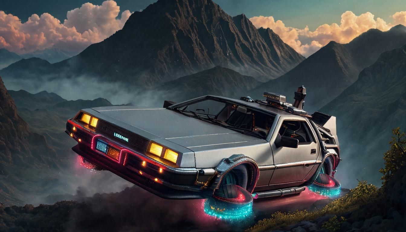 DeLorean flying