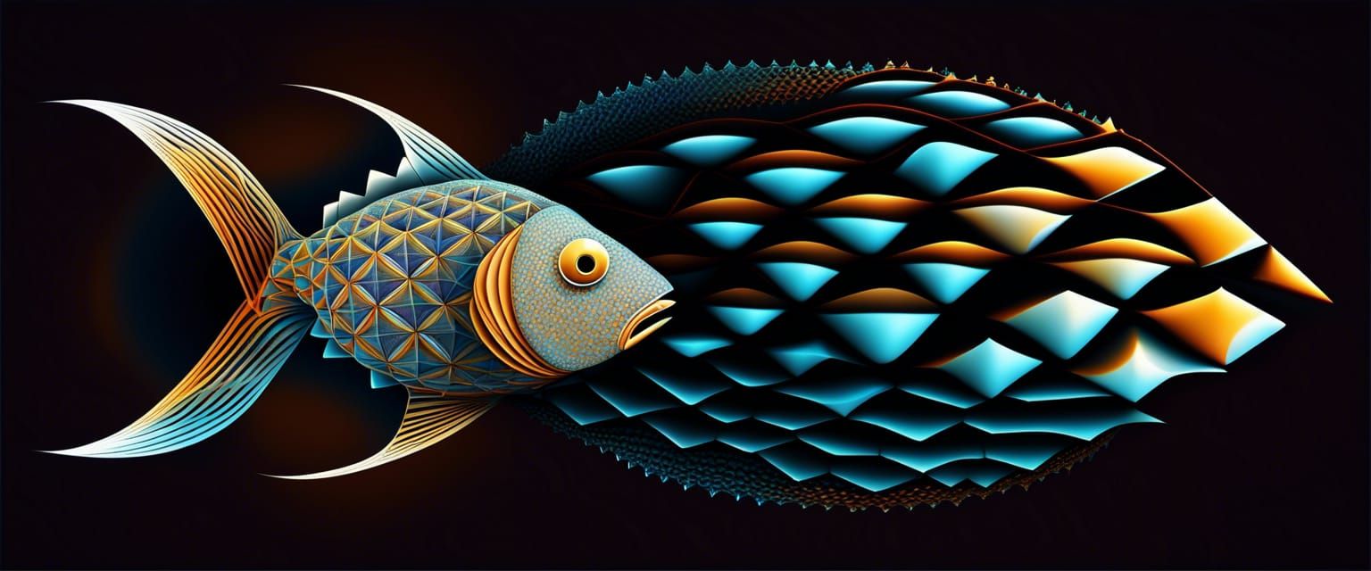 Energetic Geodesic Fractal in Abstract Vector Style