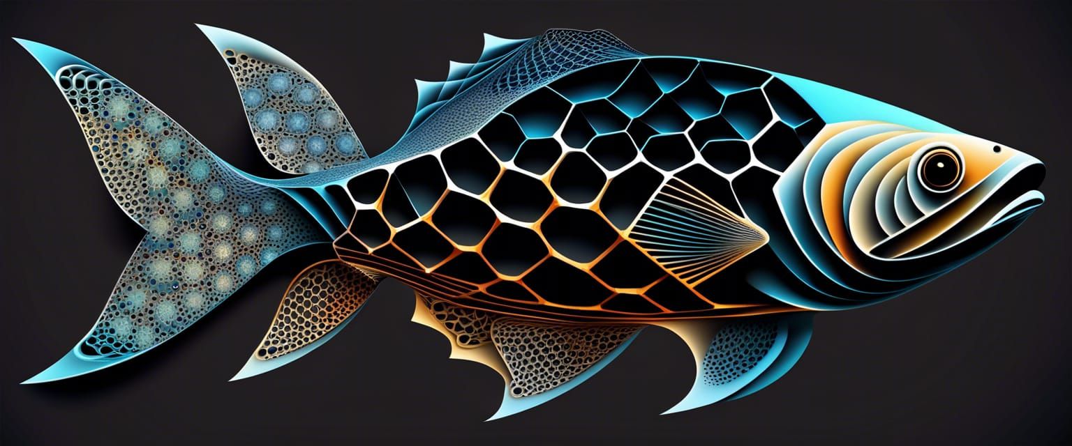 Energetic Fractal Geometric Structure with Topaz Vector Art