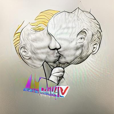US President Kissing Russian Leader in Diplomatic Gesture