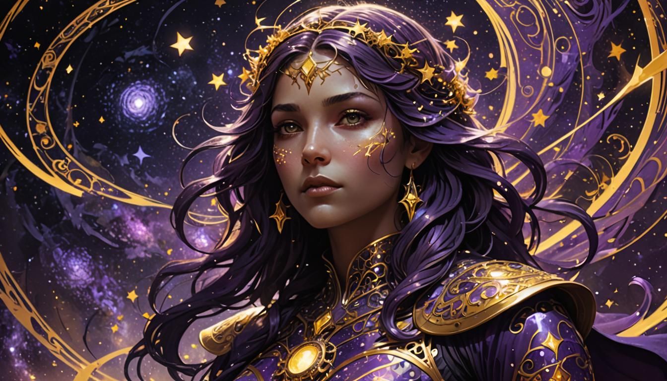 Mystical Star Being in Cosmic Darkness