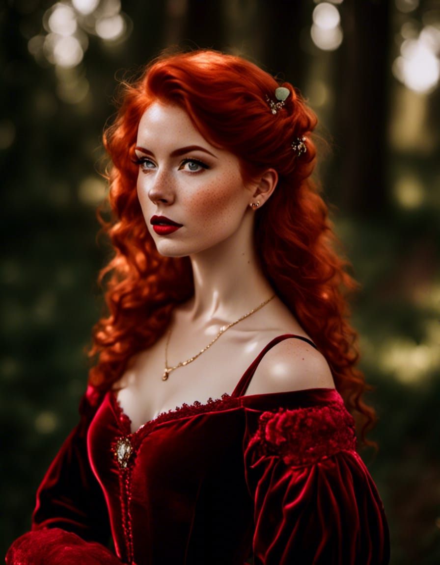 Beautiful Young Woman in Victorian Dress