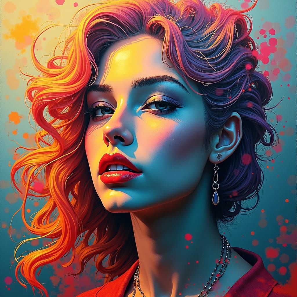 Elegant Red-Haired Warrior Maiden in Regal Armor