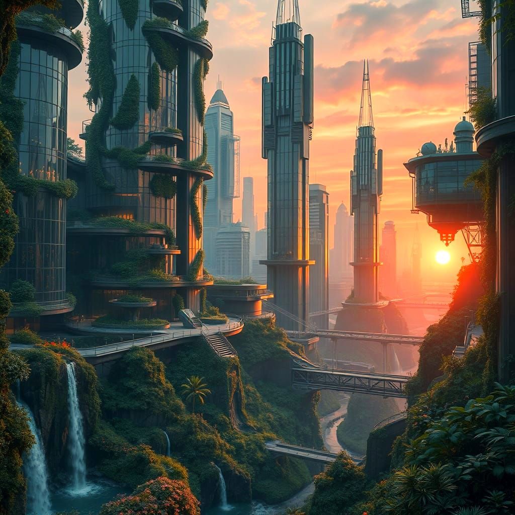 Utopian Futuristic Perfect Civilization v7