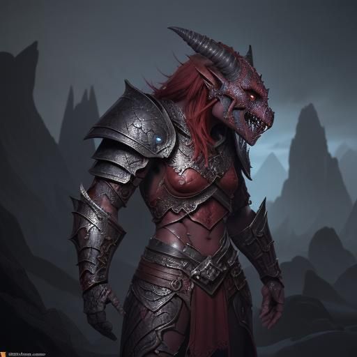 Fantastical Paladin Dragonborn in Vivid Colors