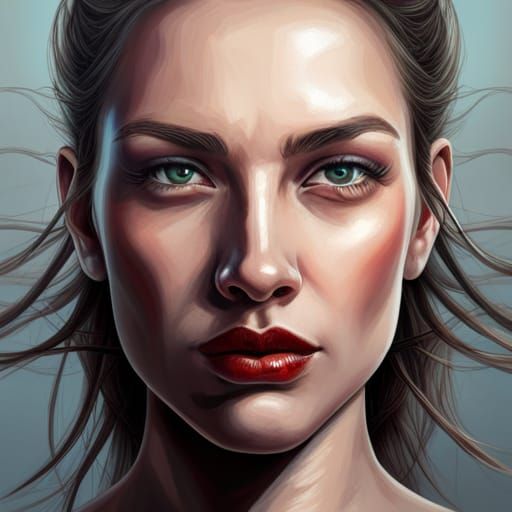 Dramatic Girl in a State of Hyperrealistic Rebellion