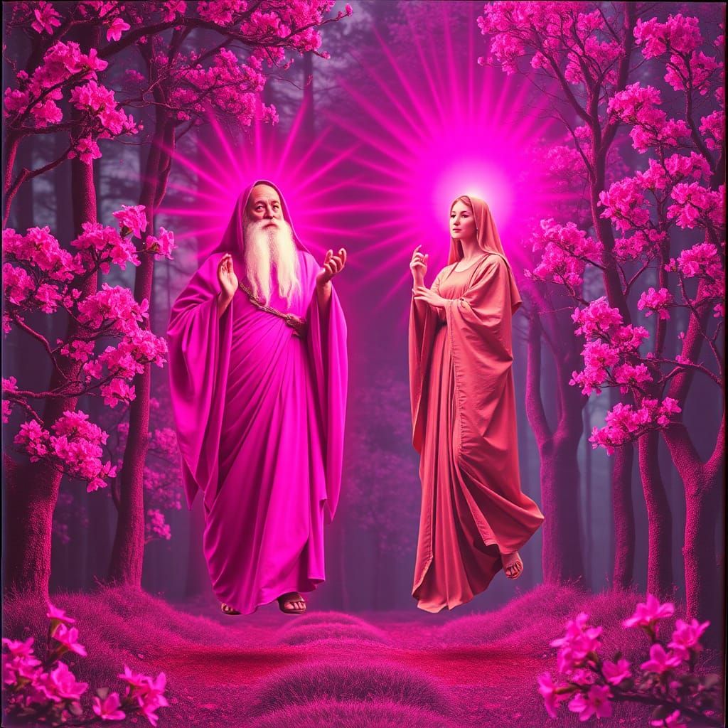 Peaceful Aghori Monk and Hildegard von Bingen Levitate in Et...