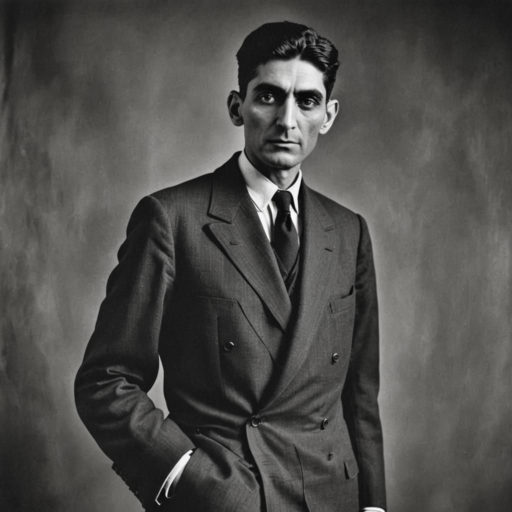 Portrait of 20th Century Novelist in Darkened Setting