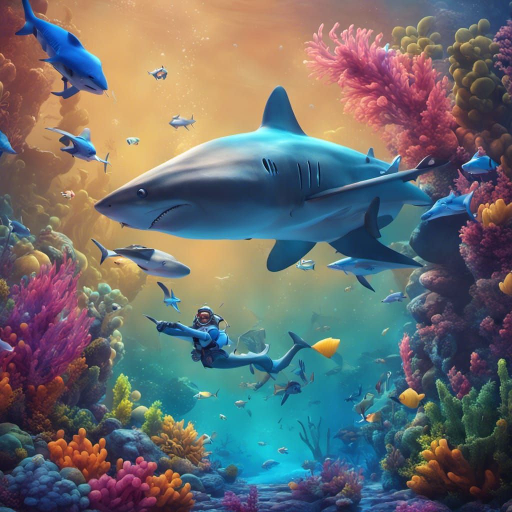 Vibrant Underwater Odyssey in Pixar-Inspired 3D Digital Art