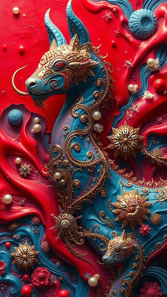 Surreal Dreamscape: Liquid Animals in Enamel Filigree