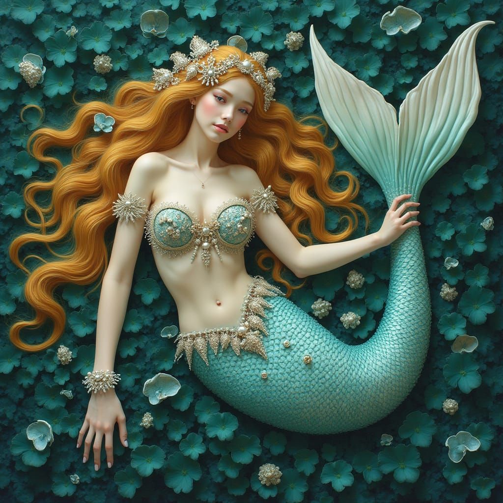 Majestic Mermaid in Baroque Style