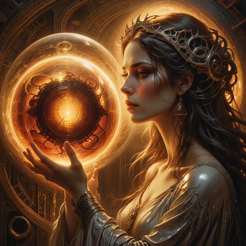 Ethereal Moment of Love and Longing in a Golden Glow