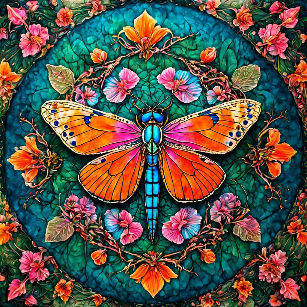 Eine Libelle, filigran, detailliert, naturalistisch, auf ein...