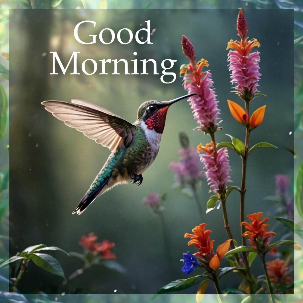Hummingbird Good Morning Greeting