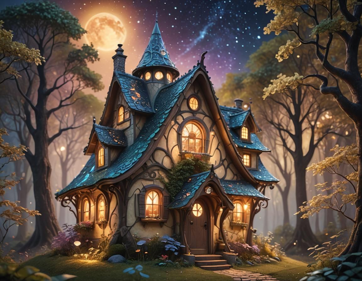 Whimsical Fantasy Cottage in Enchanted Woods