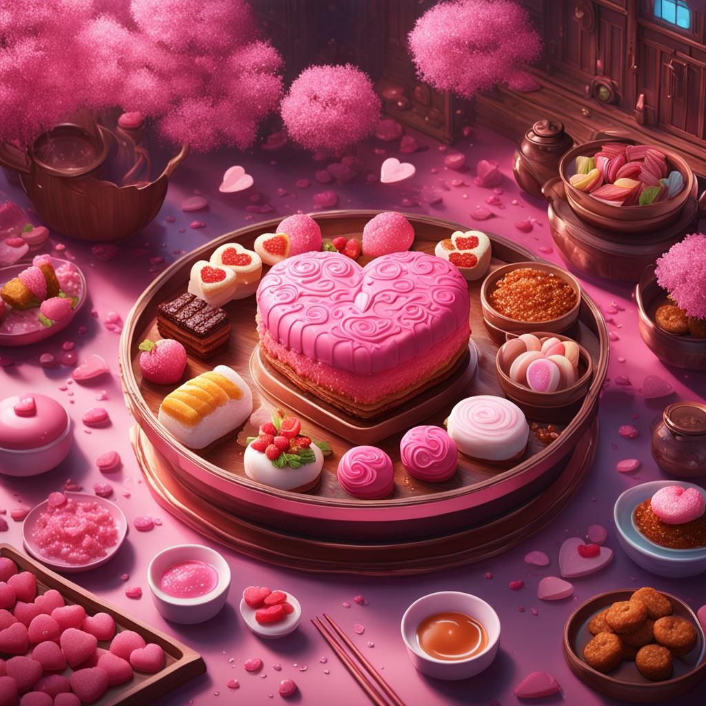 Whimsical Korean Dessert Fantasy in Bold, Sweet Colors
