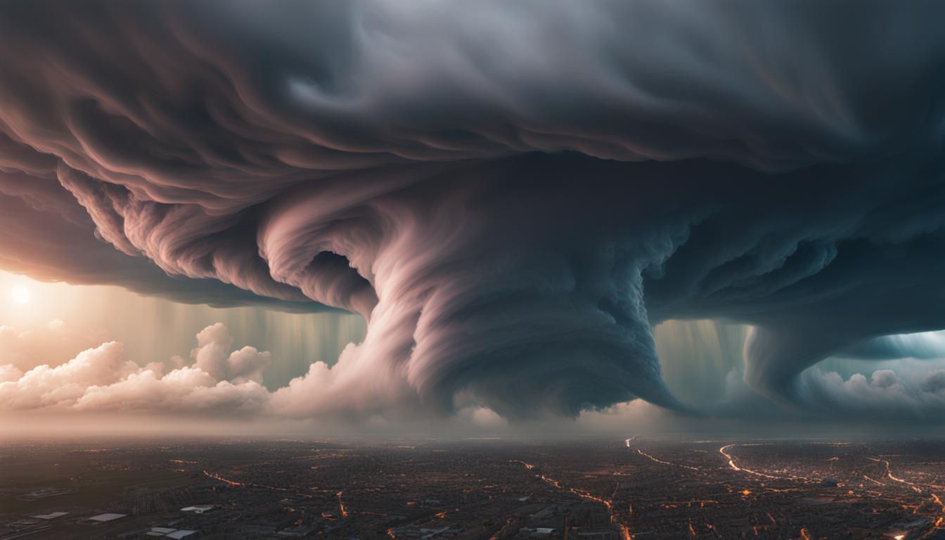 Surreal Tornado Masterpiece in Triadic Colors