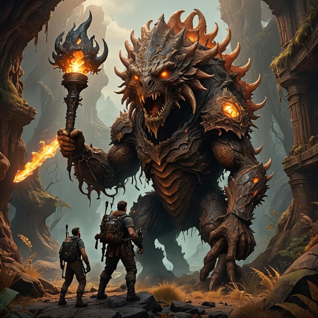 Dark Fantasy Hero Defies Fungal Horror in Vivid Detail