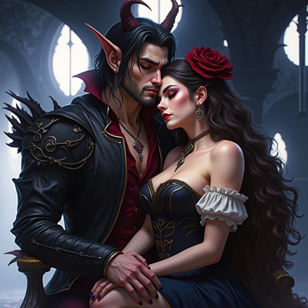 Majestic Demon Dragon King and Enchanting Vampire Sorceress....