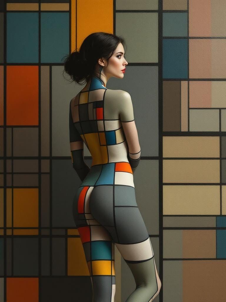 Woman in Profile with Geometric Wall, Hopper and Hammershøi ...