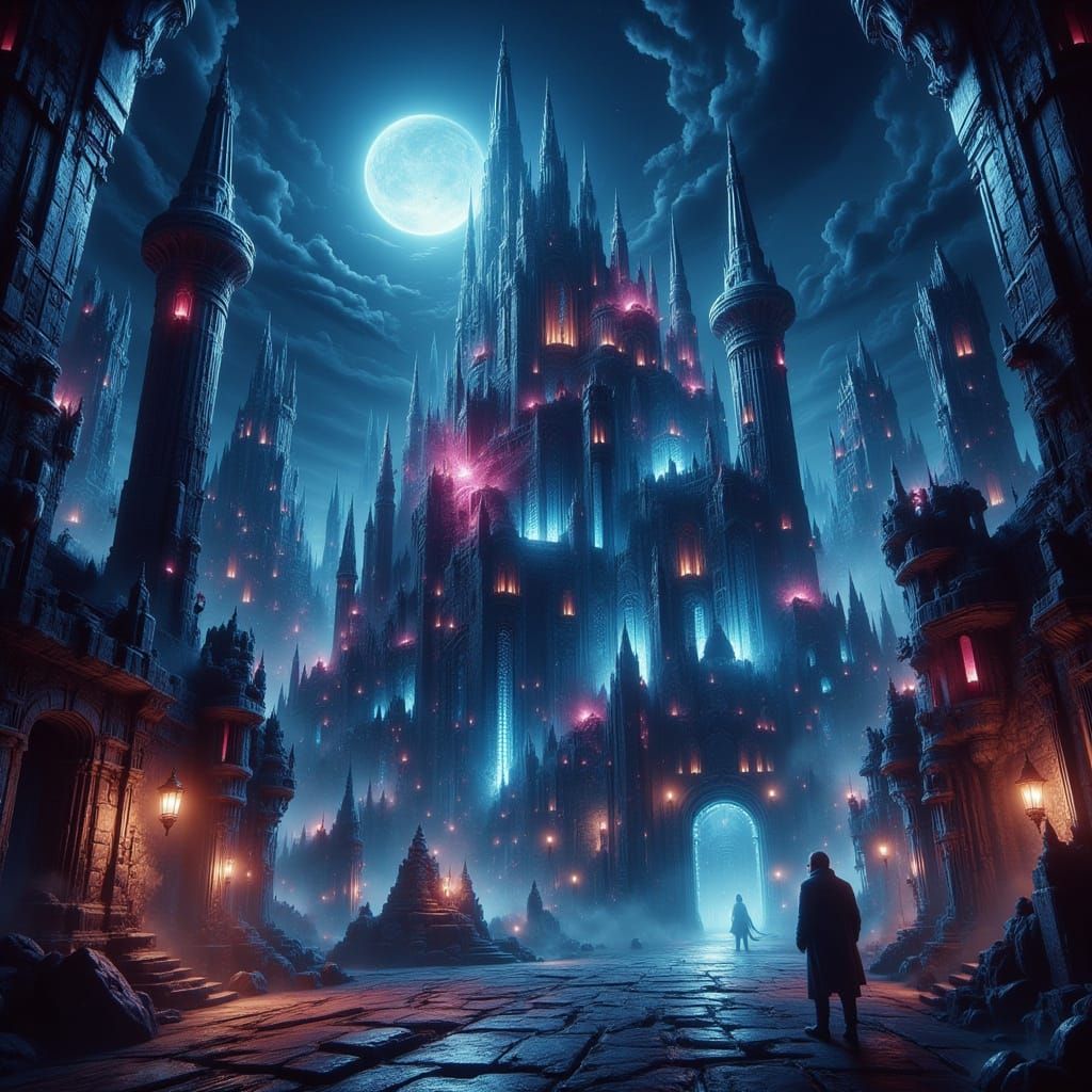 Mystical Upheim: Surreal Architecture in Dreamlike Scene