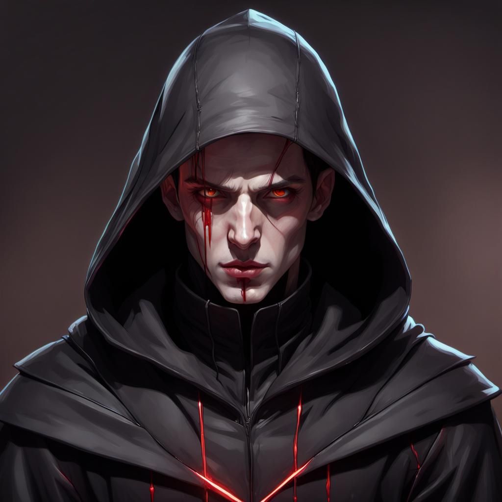 A Haunting Portrait of the Sinister Lord Vidal in a Dark, Mo...