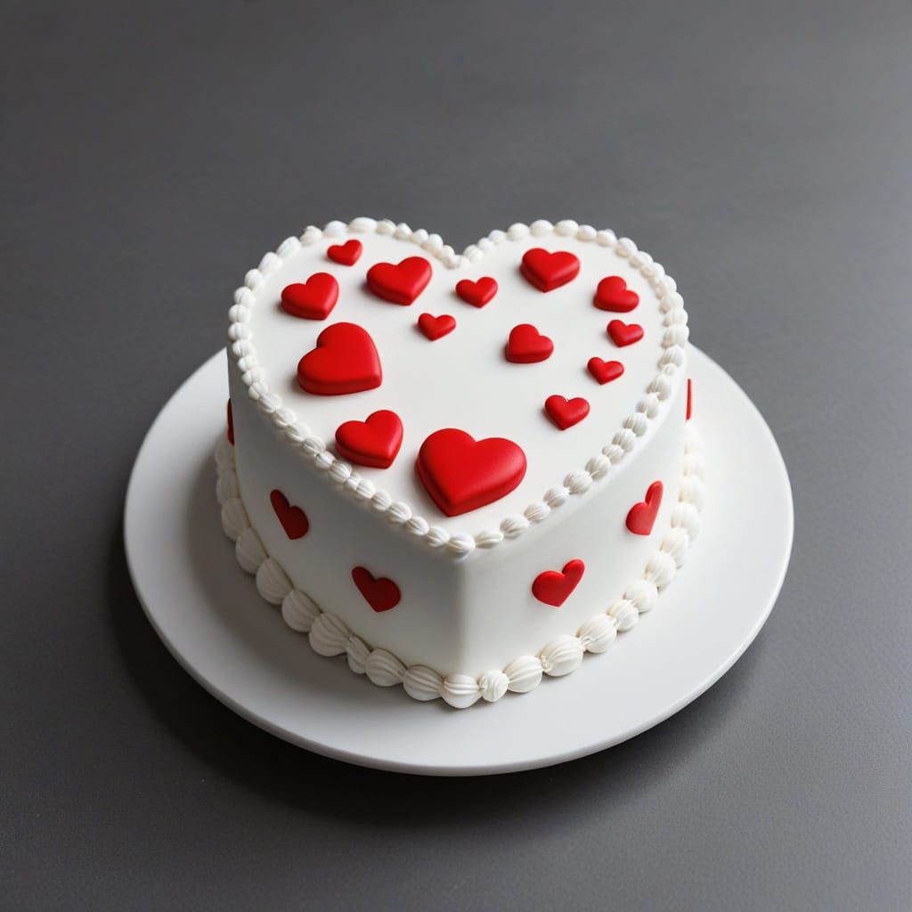 Delightful White Dessert in the Shape of a Heart