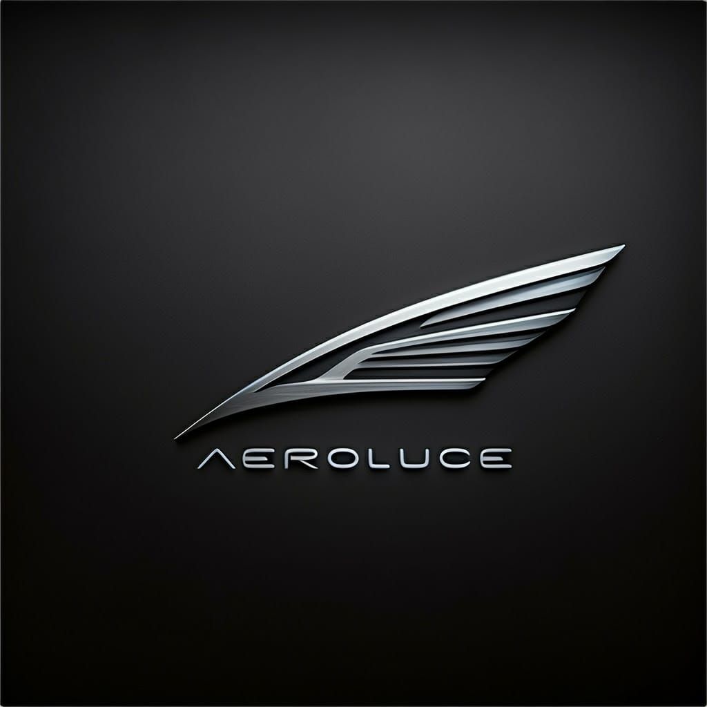 Aeroluce Emblem: Minimalist Wing in Futuristic Style