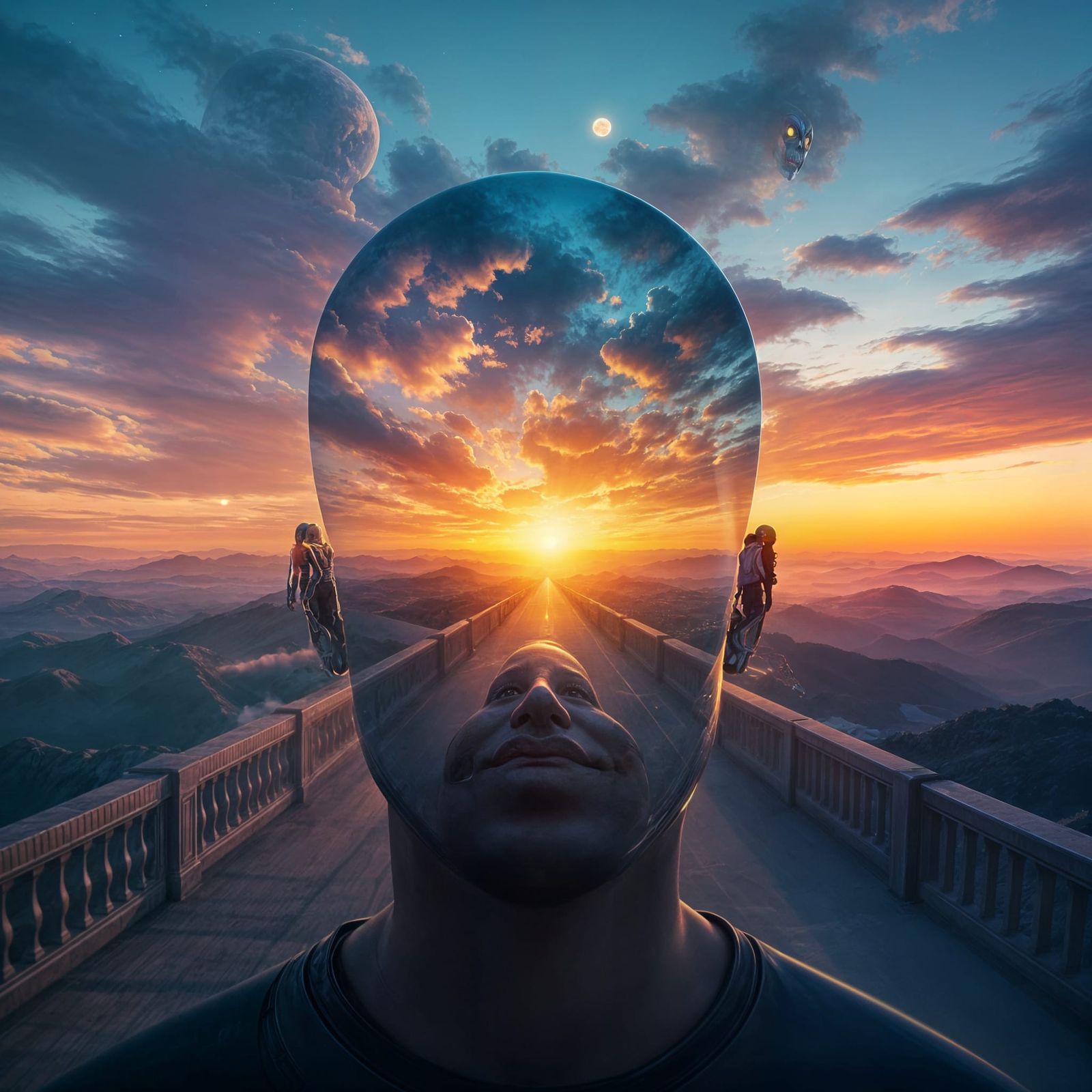 Surreal Alien World Mindscape at Sunset