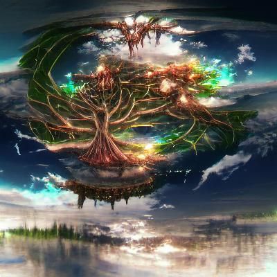 Surreal Tree of Life in an Ethereal Landscape