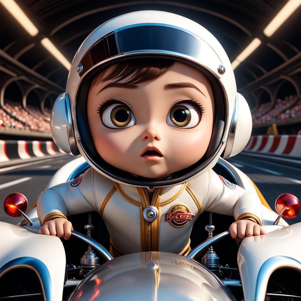 Chibi Speed Racer in Vivid HDR Style