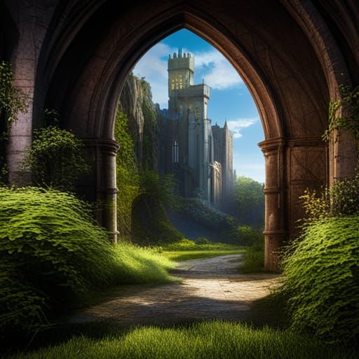 Leap Castle: Detailed Matte Painting in Fantasy Art Style