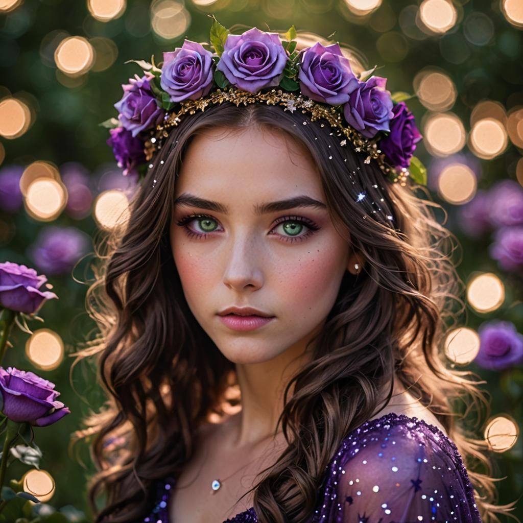 Ethereal Goddess in a Celestial Field of Stars