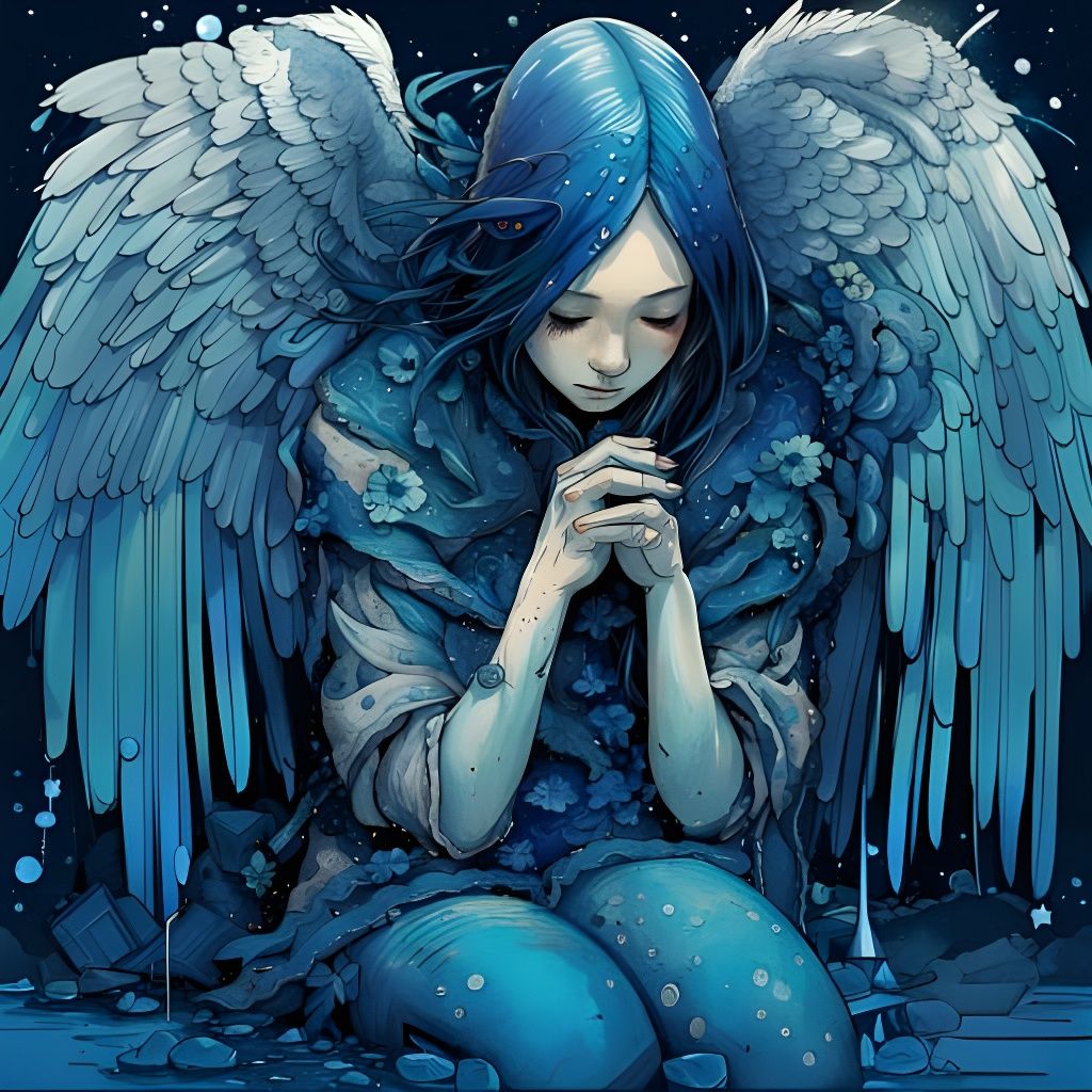 Ethereal Blue Angel in Cosmic Union