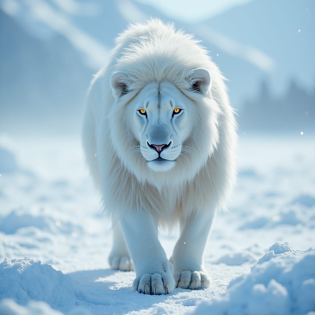 The Enchanted Ice King in a Dreamlike Winter Landscape